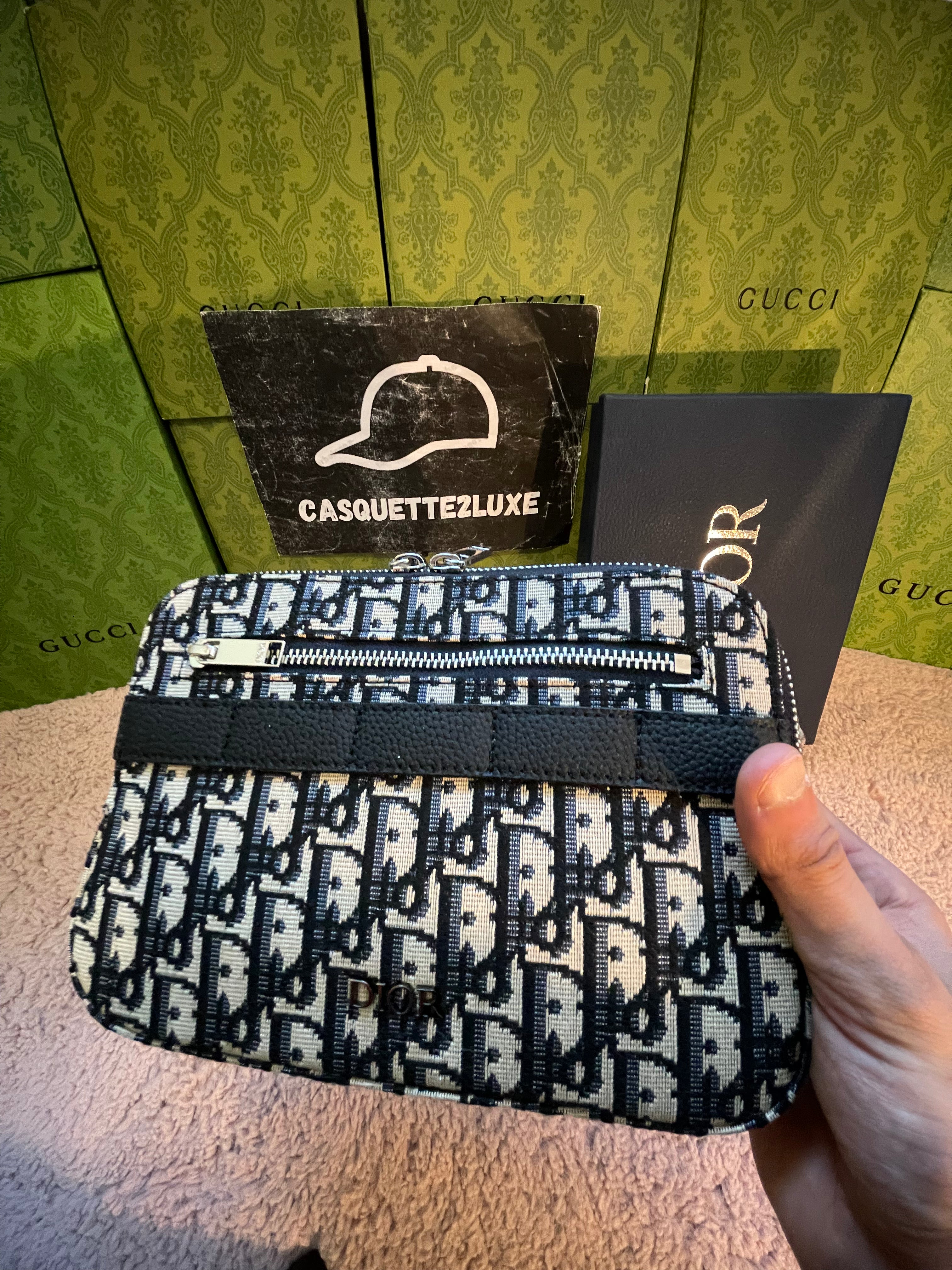 Casquette2luxe™- Sac à main en toile D bleu